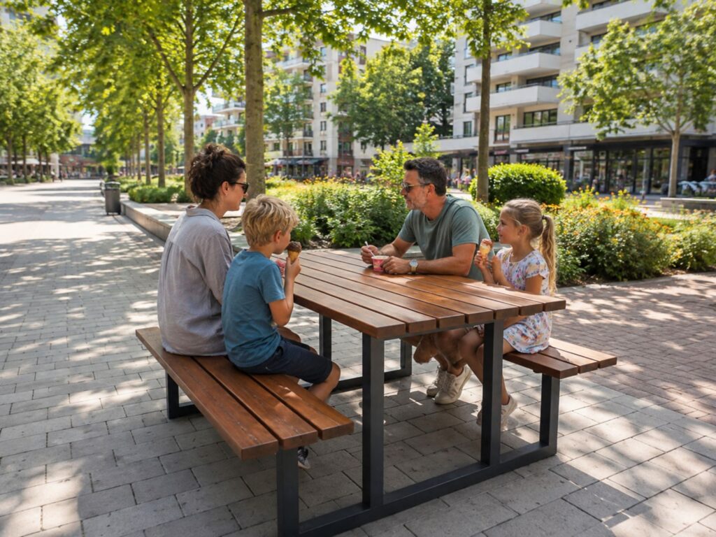 Instalación de Mesa Urbana Pia en un espacio público